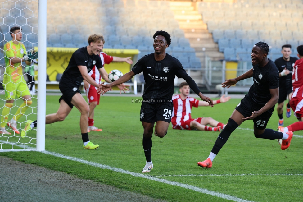 Sturm Graz U19 - Olympiacos
UEFA Youth League Achtelfinale, SK Sturm Graz U19 - Olympiacos FC, Stadion Liebenau Graz, 05.03.2025. 

Foto zeigt Youba Koita (Sturm)
Schlüsselwörter: torjubel