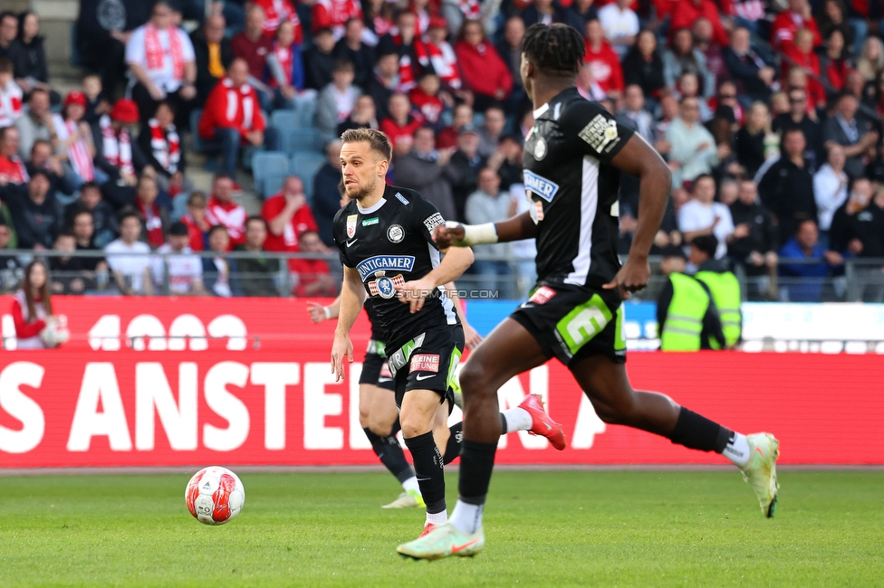 GAK - Sturm Graz
Oesterreichische Fussball Bundesliga, 21. Runde, Grazer AK - SK Sturm Graz, Stadion Liebenau Graz, 09.03.2024. 

Foto zeigt Tomi Horvat (Sturm) und Seedy Jatta (Sturm)
