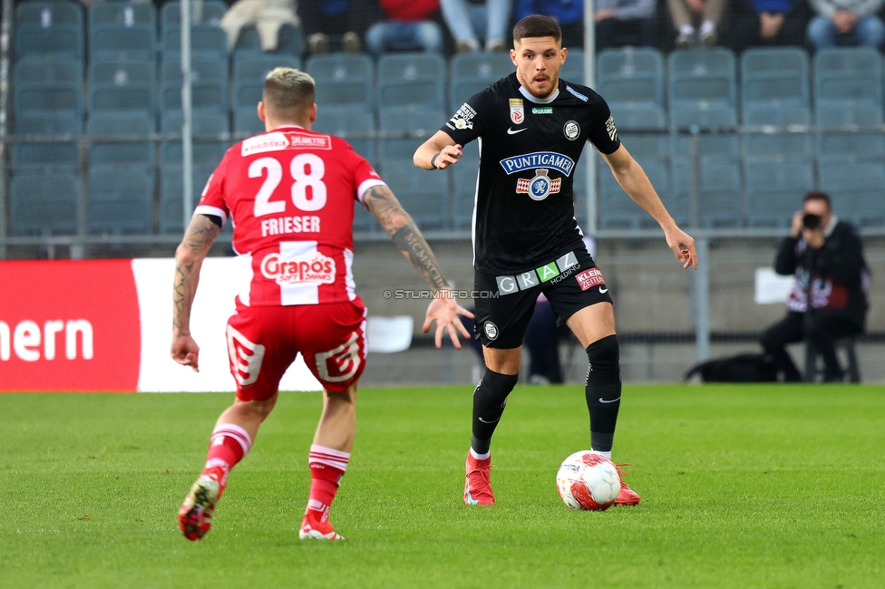 GAK - Sturm Graz
Oesterreichische Fussball Bundesliga, 21. Runde, Grazer AK - SK Sturm Graz, Stadion Liebenau Graz, 09.03.2024. 

Foto zeigt Emir Karic (Sturm)
