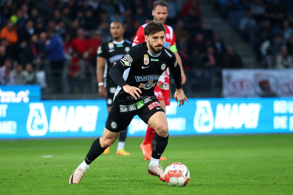 GAK - Sturm Graz
Oesterreichische Fussball Bundesliga, 21. Runde, Grazer AK - SK Sturm Graz, Stadion Liebenau Graz, 09.03.2024. 

Foto zeigt Otar Kiteishvili (Sturm)
