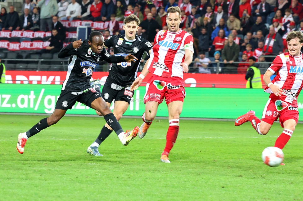 GAK - Sturm Graz
Oesterreichische Fussball Bundesliga, 21. Runde, Grazer AK - SK Sturm Graz, Stadion Liebenau Graz, 09.03.2024. 

Foto zeigt Malick Junior Yalcouye (Sturm)
Schlüsselwörter: torjubel