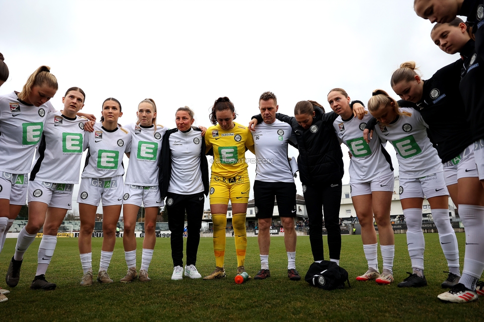 Sturm Damen - Bergheim
OEFB Frauen Bundesliga, 17. Runde, SK Sturm Graz Damen - FC Bergheim, Trainingszentrum Messendorf, 15.03.2025. 

Foto zeigt die Mannschaft der Sturm Damen
