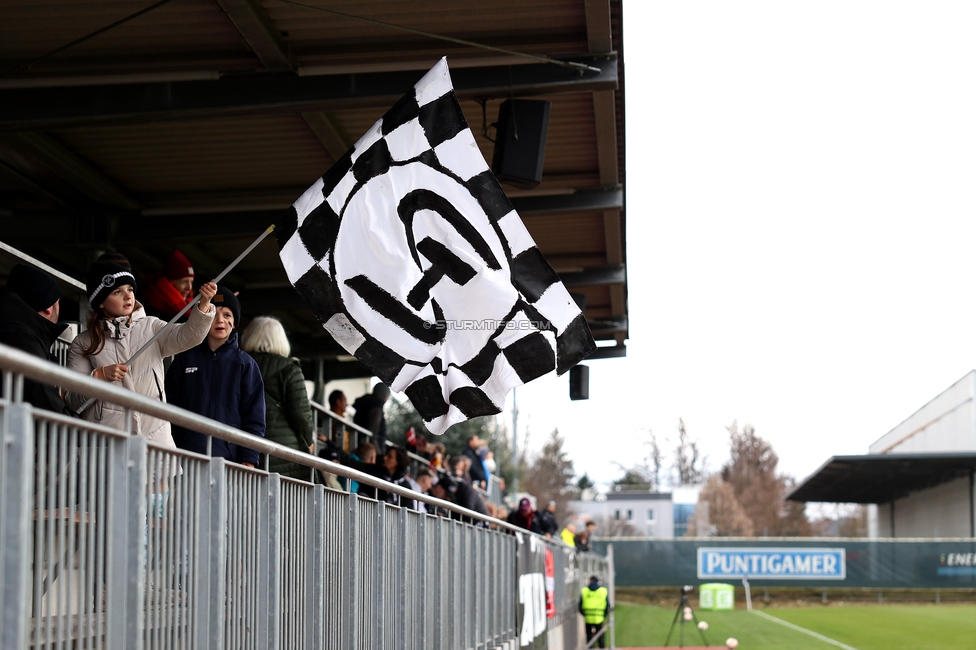 Sturm Damen - Bergheim
OEFB Frauen Bundesliga, 17. Runde, SK Sturm Graz Damen - FC Bergheim, Trainingszentrum Messendorf, 15.03.2025. 

Foto zeigt Fans von Sturm
