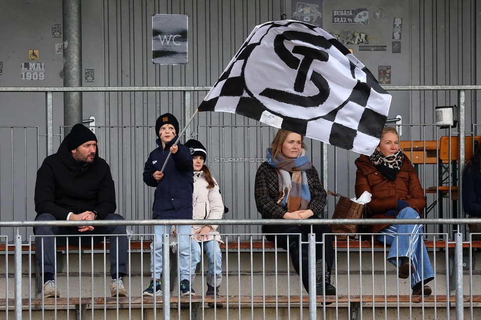 Sturm Damen - Bergheim
OEFB Frauen Bundesliga, 17. Runde, SK Sturm Graz Damen - FC Bergheim, Trainingszentrum Messendorf, 15.03.2025. 

Foto zeigt Fans von Sturm
