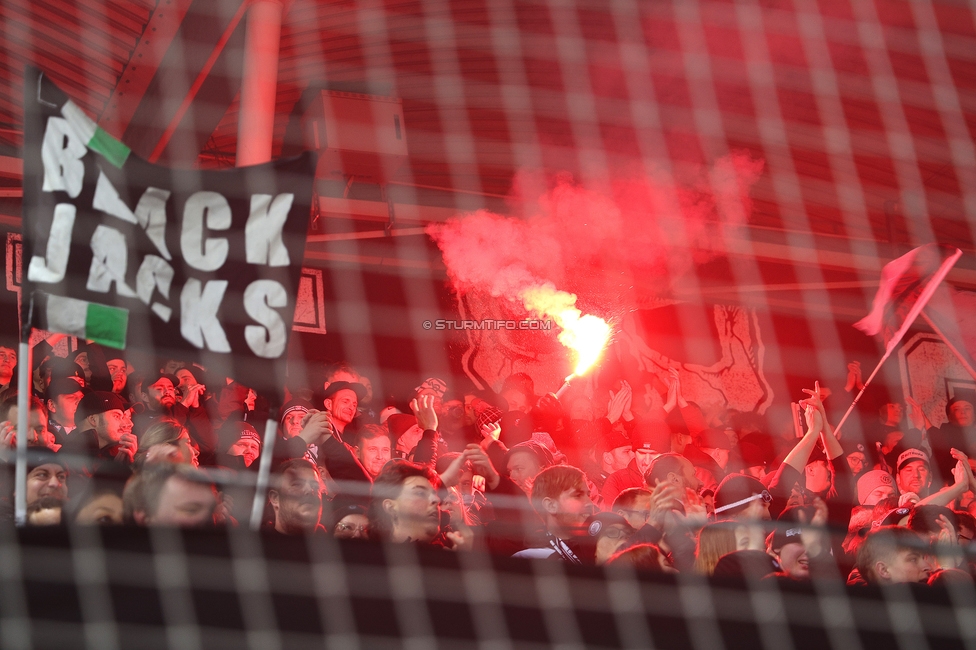 Sturm Graz - LASK
Oesterreichische Fussball Bundesliga, 22. Runde, SK Sturm Graz - Linzer ASK, Stadion Liebenau Graz, 16.03.2025. 

Foto zeigt Fans von Sturm
