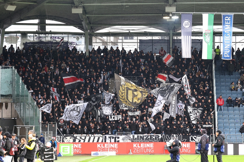 Sturm Graz - LASK
Oesterreichische Fussball Bundesliga, 22. Runde, SK Sturm Graz - Linzer ASK, Stadion Liebenau Graz, 16.03.2025. 

Foto zeigt Fans von LASK
