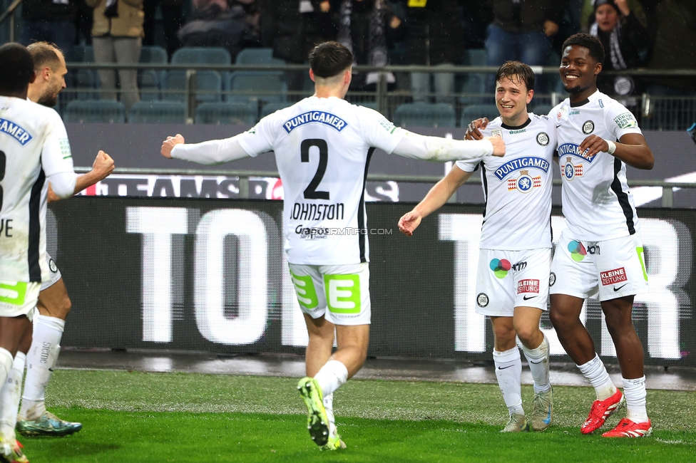 Sturm Graz - LASK
Oesterreichische Fussball Bundesliga, 22. Runde, SK Sturm Graz - Linzer ASK, Stadion Liebenau Graz, 16.03.2025. 

Foto zeigt William Boeving (Sturm) und Max Johnston (Sturm)
