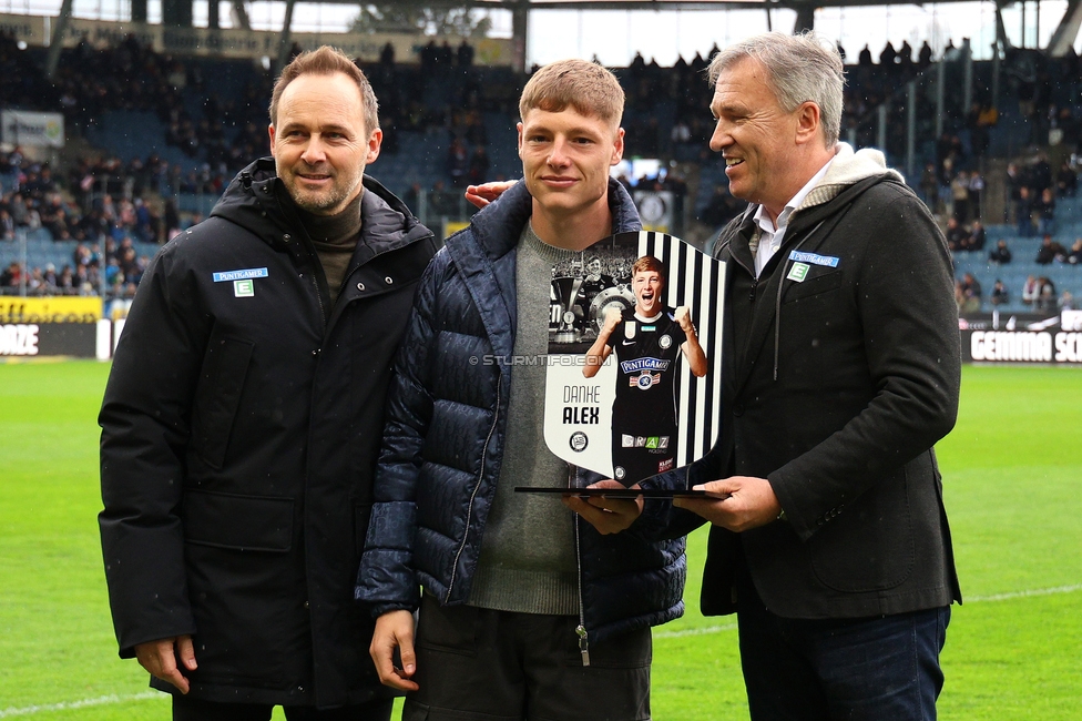 Sturm Graz - LASK
Oesterreichische Fussball Bundesliga, 22. Runde, SK Sturm Graz - Linzer ASK, Stadion Liebenau Graz, 16.03.2025. 

Foto zeigt Thomas Tebbich (wirtsch. Geschaeftsfuehrer Sturm), Alexander Prass und Christian Jauk (Praesident Sturm)
