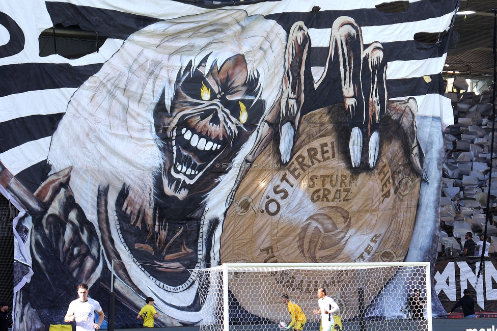 Sturm Graz - Austria Wien
Oesterreichische Fussball Bundesliga, 28. Runde, SK Sturm Graz - FK Austria Wien, Stadion Liebenau Graz, 27.04.2025. 

Foto zeigt Fans von Sturm mit einer Choreografie
