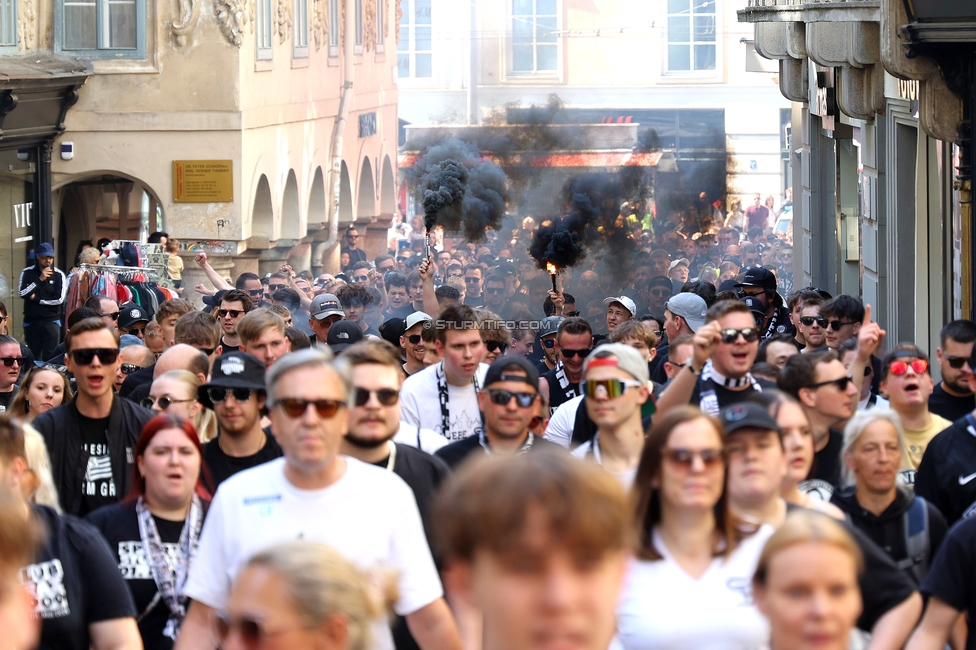 116 Jahre Sturm Graz
SK Sturm Graz Geburtstagsfeier - 116 Jahre, Grazer Innenstadt, Graz am 01.05.2025.

