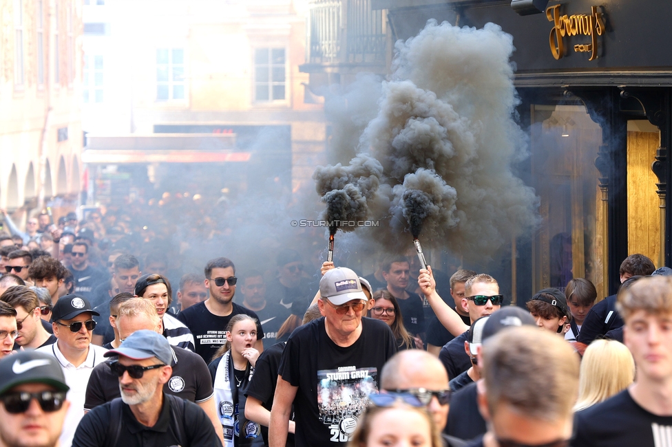 116 Jahre Sturm Graz
SK Sturm Graz Geburtstagsfeier - 116 Jahre, Grazer Innenstadt, Graz am 01.05.2025.
