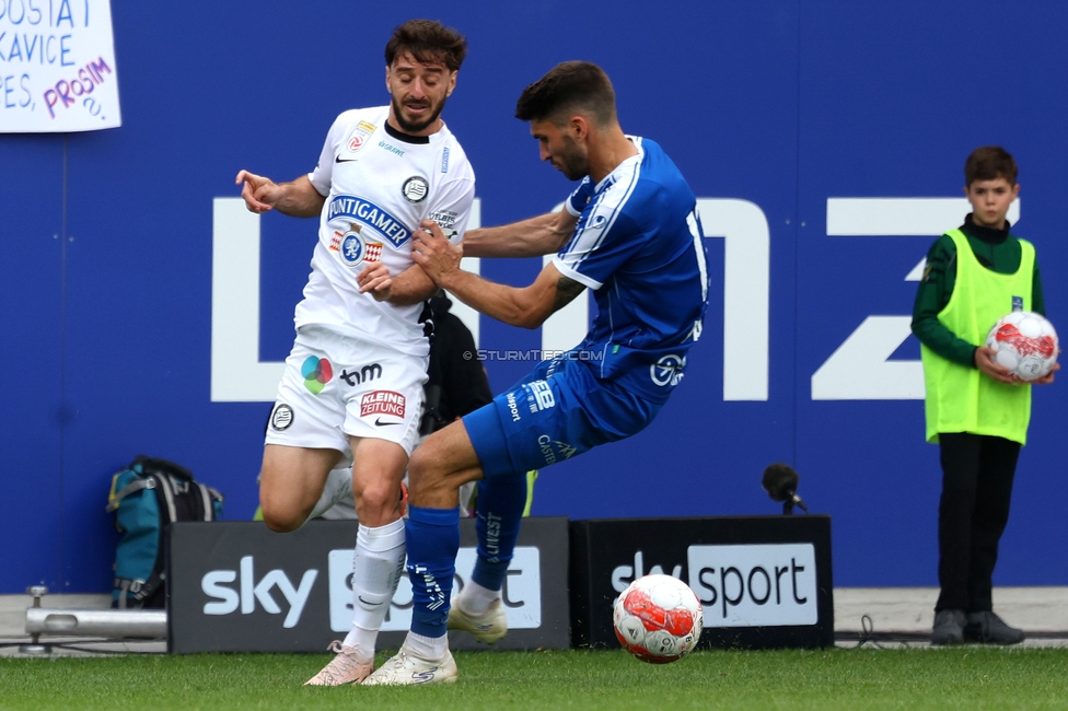 BW Linz - Sturm Graz
Oesterreichische Fussball Bundesliga, 29. Runde, Blau-Weiss Linz - SK Sturm Graz, Hofmann Personal Stadion Linz, 04.05.2025. 

Foto zeigt Otar Kiteishvili (Sturm)
