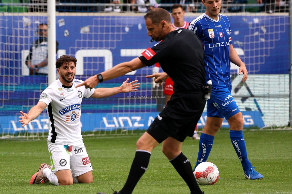 BW Linz - Sturm Graz
Oesterreichische Fussball Bundesliga, 29. Runde, Blau-Weiss Linz - SK Sturm Graz, Hofmann Personal Stadion Linz, 04.05.2025. 

Foto zeigt Otar Kiteishvili (Sturm)
