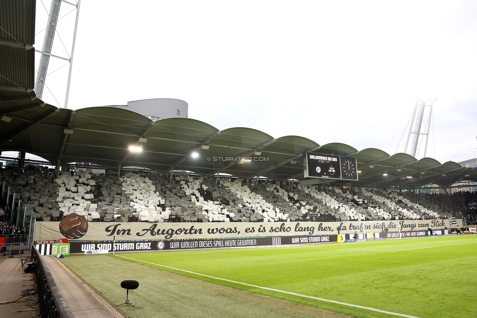 Sturm Graz - Salzburg
Oesterreichische Fussball Bundesliga, 30. Runde, SK Sturm Graz - FC Salzburg, Stadion Liebenau Graz, 09.05.2025. 

Foto zeigt Fans von Sturm mit einer Choreografie
