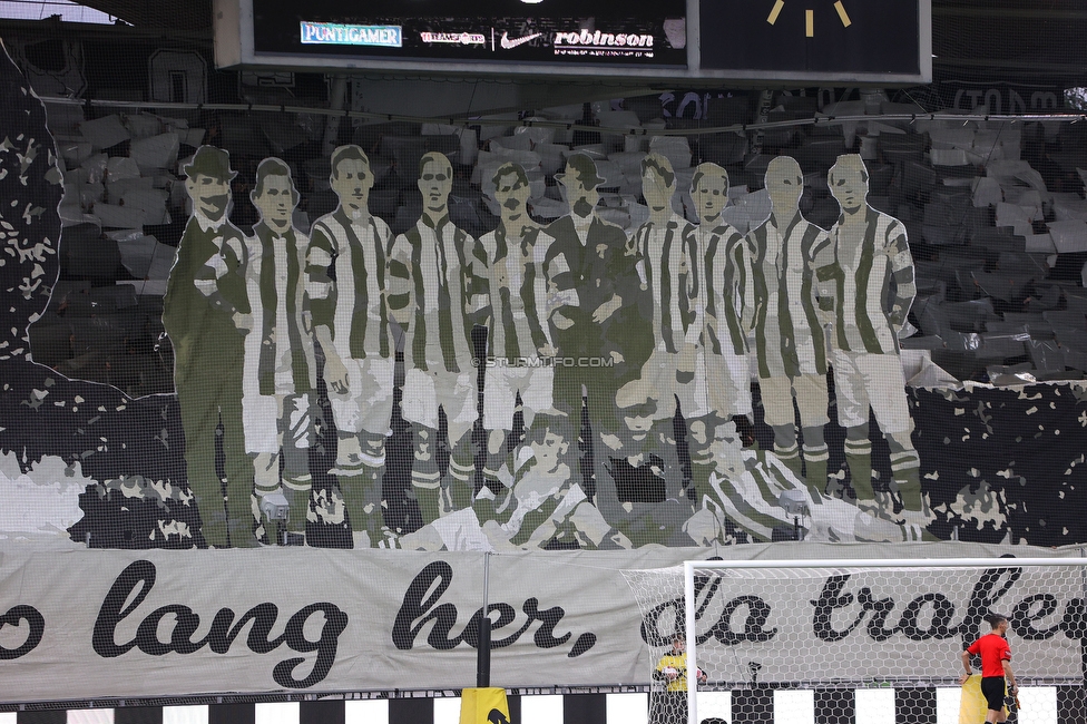 Sturm Graz - Salzburg
Oesterreichische Fussball Bundesliga, 30. Runde, SK Sturm Graz - FC Salzburg, Stadion Liebenau Graz, 09.05.2025. 

Foto zeigt Fans von Sturm mit einer Choreografie
