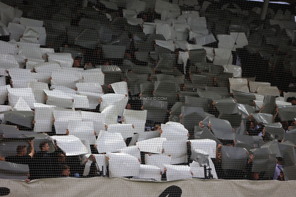 Sturm Graz - Salzburg
Oesterreichische Fussball Bundesliga, 30. Runde, SK Sturm Graz - FC Salzburg, Stadion Liebenau Graz, 09.05.2025. 

Foto zeigt Fans von Sturm mit einer Choreografie
