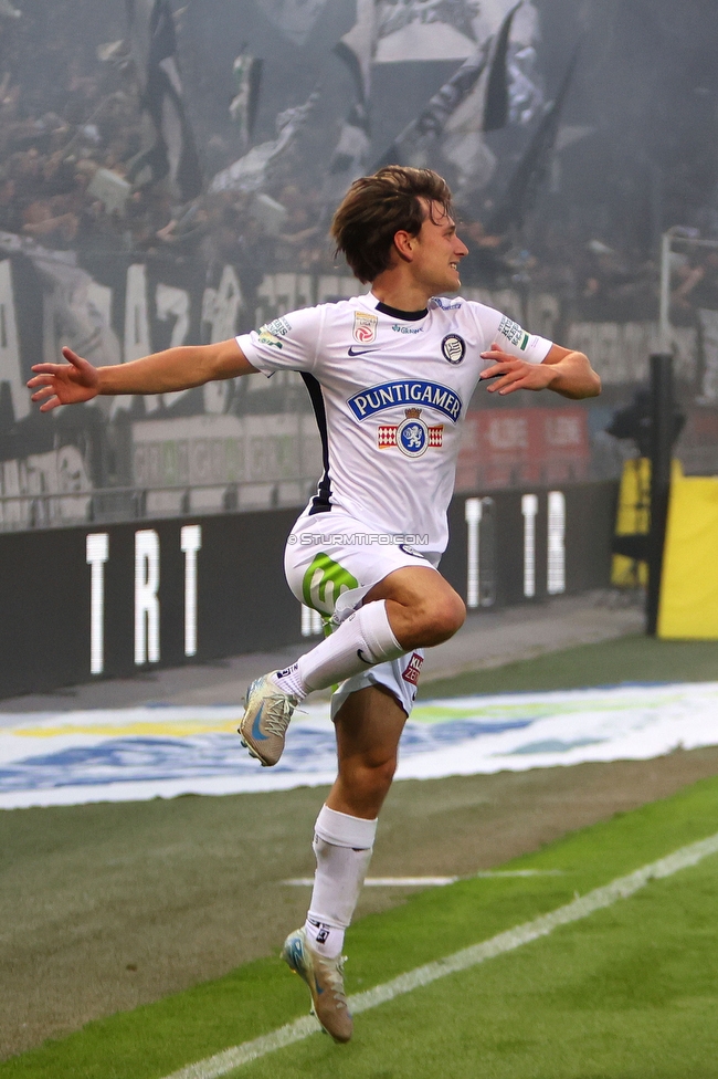 Sturm Graz - Salzburg
Oesterreichische Fussball Bundesliga, 30. Runde, SK Sturm Graz - FC Salzburg, Stadion Liebenau Graz, 09.05.2025. 

Foto zeigt William Boeving (Sturm)
