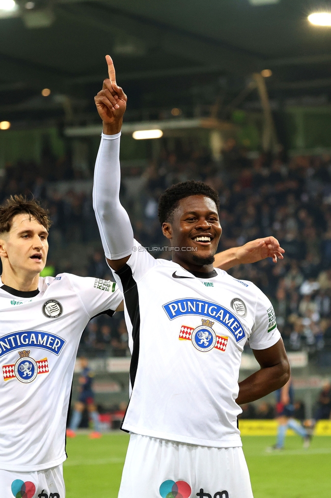 Sturm Graz - RB Salzburg
Oesterreichische Fussball Bundesliga, 30. Runde, SK Sturm Graz - FC RB Salzburg, Stadion Liebenau Graz, 09.05.2025. 

Foto zeigt Tochi Phil Chukwuani (Sturm)
Schlüsselwörter: torjubel