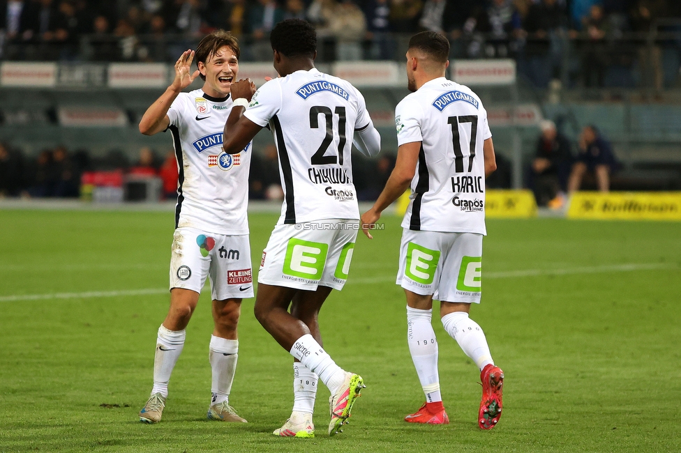 Sturm Graz - Salzburg
Oesterreichische Fussball Bundesliga, 30. Runde, SK Sturm Graz - FC Salzburg, Stadion Liebenau Graz, 09.05.2025. 

Foto zeigt Tochi Phil Chukwuani (Sturm)
