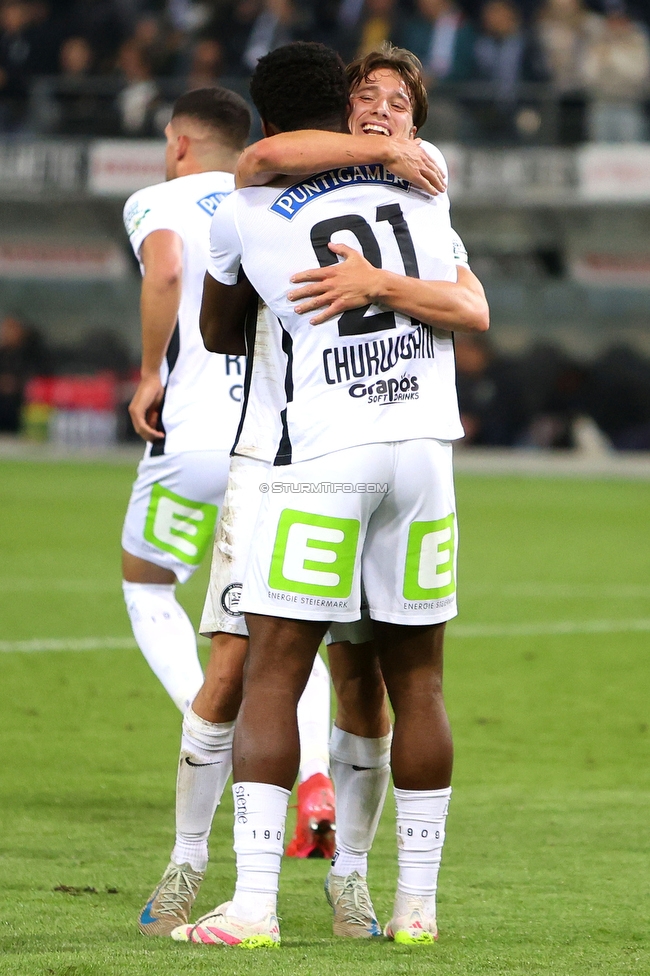 Sturm Graz - Salzburg
Oesterreichische Fussball Bundesliga, 30. Runde, SK Sturm Graz - FC Salzburg, Stadion Liebenau Graz, 09.05.2025. 

Foto zeigt Tochi Phil Chukwuani (Sturm)
