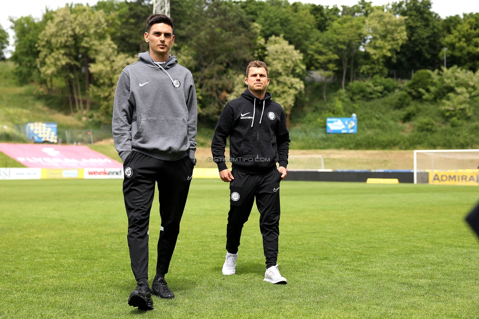 First Vienna - Sturm Damen
OEFB Frauen Bundesliga, 24. Runde, First Vienna FC 1894 - SK Sturm Graz Damen, Naturarena Hohe Warte Wien, 17.05.2025. 

Foto zeigt Tode Djakovic (Cheftrainer Sturm Damen) und David Url (Co-Trainer Sturm Damen)
