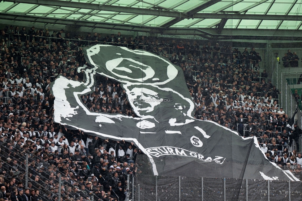 Sturm Graz - RB Salzburg
Oesterreichische Fussball Bundesliga, 30. Runde, SK Sturm Graz - FC RB Salzburg, Stadion Liebenau Graz, 09.05.2025. 

Foto zeigt Fans von Sturm mit einer Choreografie
