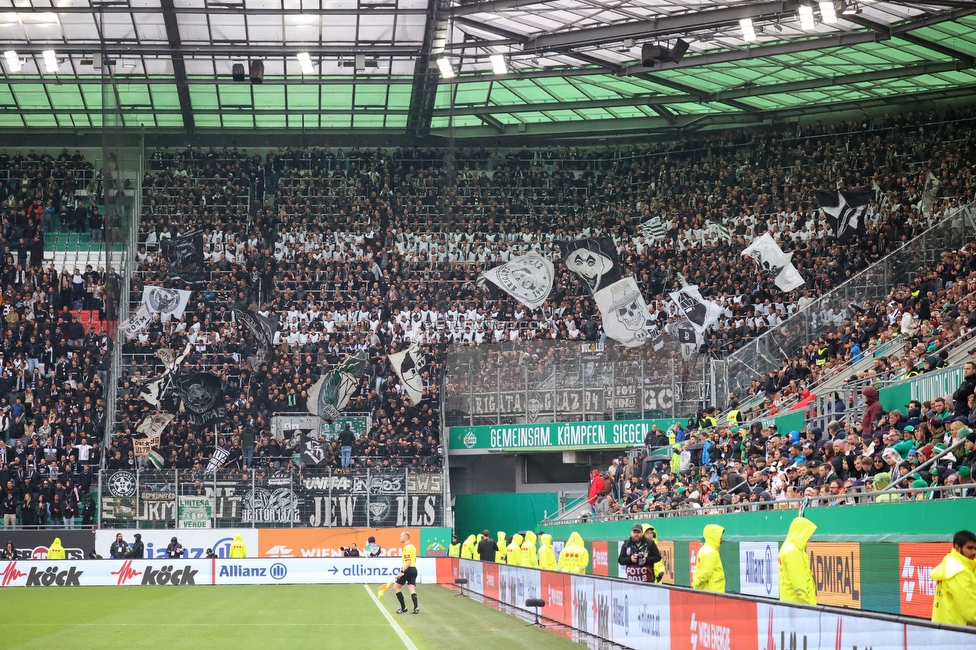Rapid Wien - Sturm Graz
Oesterreichische Fussball Bundesliga, 31. Runde, SK Rapid Wien - SK Sturm Graz, Weststadion Wien, 18.05.2024. 

Foto zeigt Fans von Sturm
