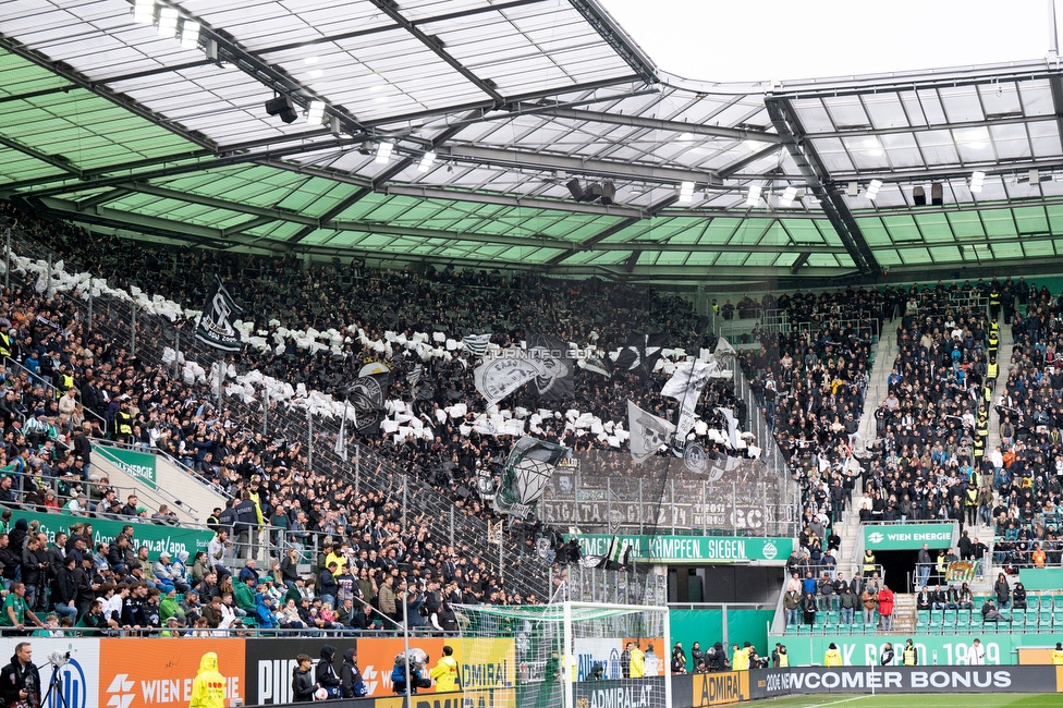 Rapid Wien - Sturm Graz
Oesterreichische Fussball Bundesliga, 31. Runde, SK Rapid Wien - SK Sturm Graz, Weststadion Wien, 18.05.2024. 

Foto zeigt Fans von Sturm
