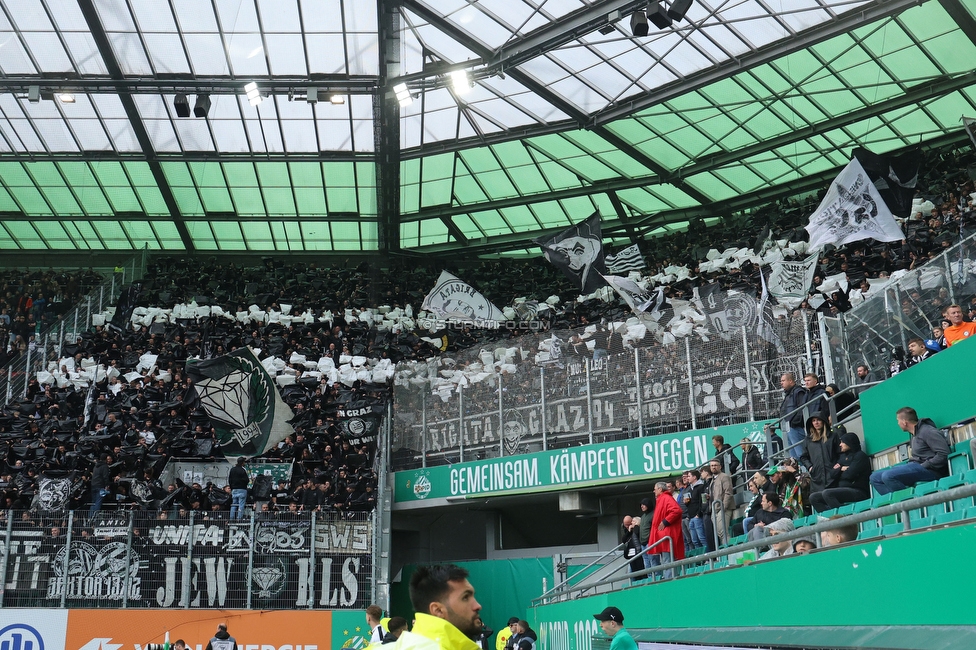 Rapid Wien - Sturm Graz
Oesterreichische Fussball Bundesliga, 31. Runde, SK Rapid Wien - SK Sturm Graz, Weststadion Wien, 18.05.2024. 

Foto zeigt Fans von Sturm
