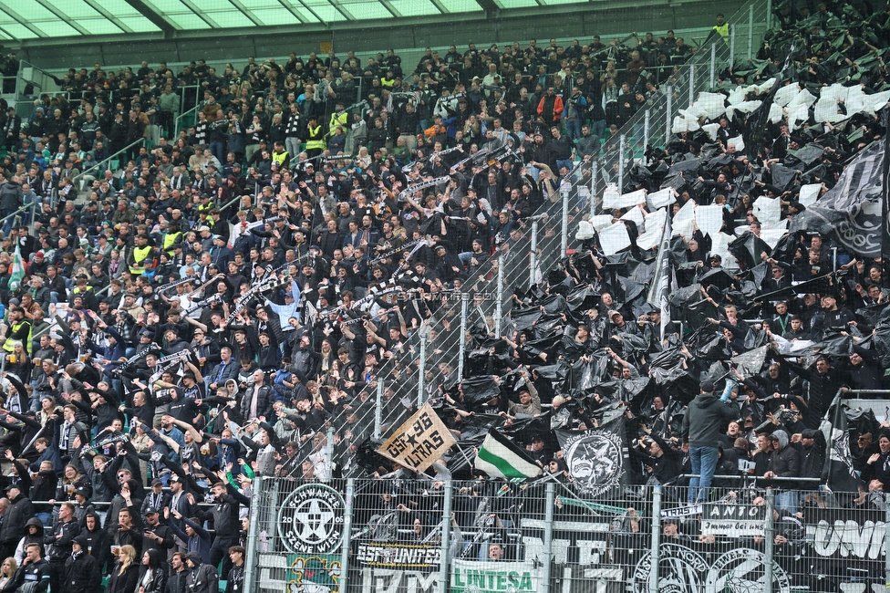 Rapid Wien - Sturm Graz
Oesterreichische Fussball Bundesliga, 31. Runde, SK Rapid Wien - SK Sturm Graz, Weststadion Wien, 18.05.2024. 

Foto zeigt Fans von Sturm
