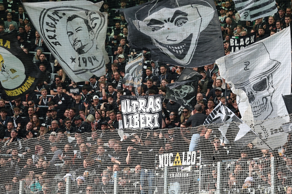 Rapid Wien - Sturm Graz
Oesterreichische Fussball Bundesliga, 31. Runde, SK Rapid Wien - SK Sturm Graz, Weststadion Wien, 18.05.2024. 

Foto zeigt Fans von Sturm
