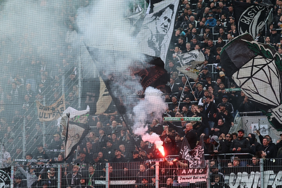 Rapid Wien - Sturm Graz
Oesterreichische Fussball Bundesliga, 31. Runde, SK Rapid Wien - SK Sturm Graz, Weststadion Wien, 18.05.2024. 

Foto zeigt Fans von Sturm
