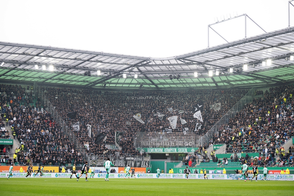 Rapid Wien - Sturm Graz
Oesterreichische Fussball Bundesliga, 31. Runde, SK Rapid Wien - SK Sturm Graz, Weststadion Wien, 18.05.2024. 

Foto zeigt Fans von Sturm
