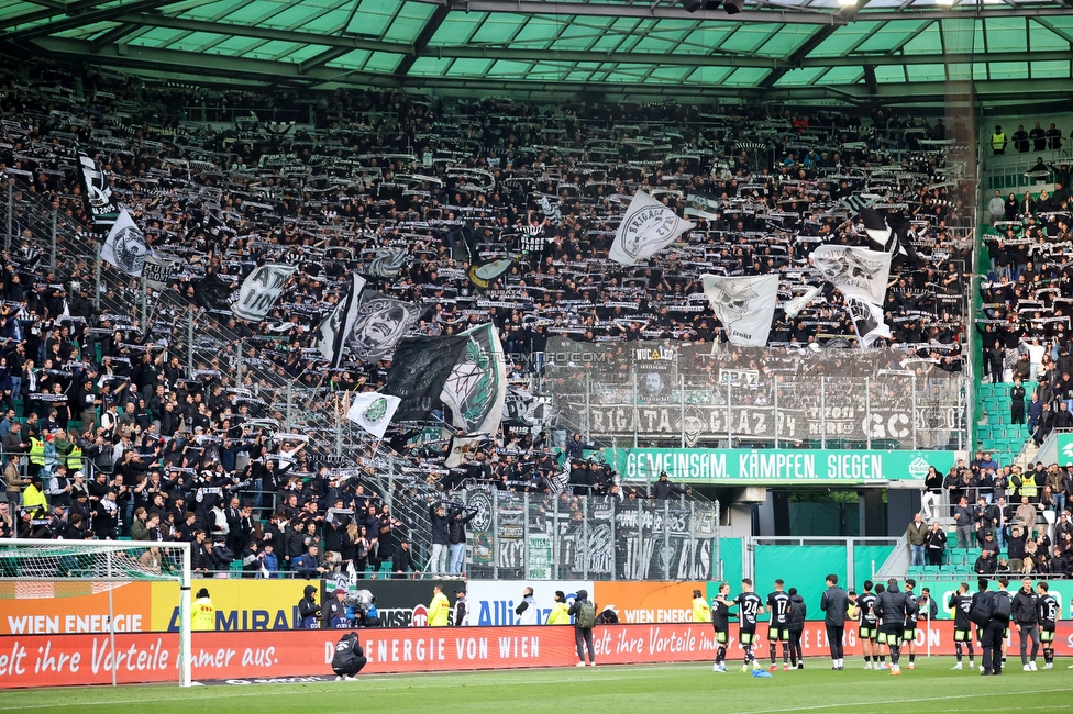Rapid Wien - Sturm Graz
Oesterreichische Fussball Bundesliga, 31. Runde, SK Rapid Wien - SK Sturm Graz, Weststadion Wien, 18.05.2024. 

Foto zeigt Fans von Sturm

