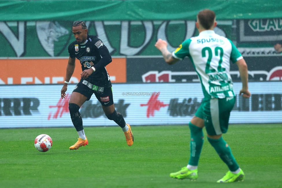 Rapid Wien - Sturm Graz
Oesterreichische Fussball Bundesliga, 31. Runde, SK Rapid Wien - SK Sturm Graz, Weststadion Wien, 18.05.2024. 

Foto zeigt Emanuel Aiwu (Sturm)
