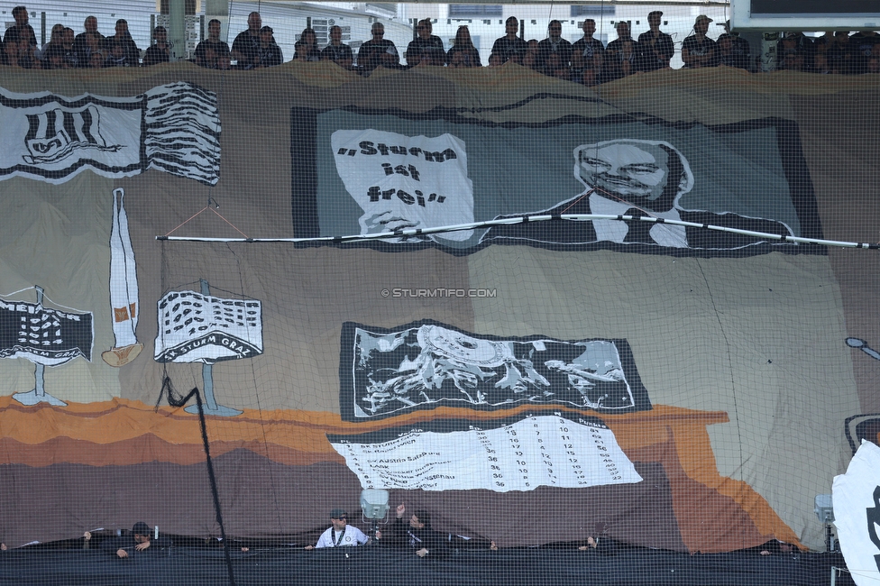 Sturm Graz - Wolfsberg
Oesterreichische Fussball Bundesliga, 32. Runde, SK Sturm Graz - Wolfsberger AC, Stadion Liebenau Graz, 24.05.2025. 

Foto zeigt Fans von Sturm mit einer Choreografie
