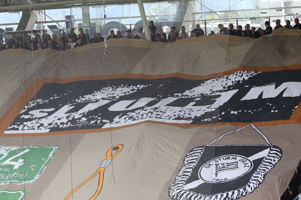 Sturm Graz - Wolfsberg
Oesterreichische Fussball Bundesliga, 32. Runde, SK Sturm Graz - Wolfsberger AC, Stadion Liebenau Graz, 24.05.2025. 

Foto zeigt Fans von Sturm mit einer Choreografie

