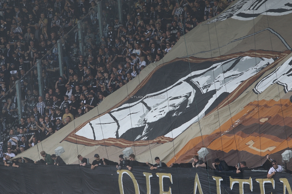 Sturm Graz - Wolfsberg
Oesterreichische Fussball Bundesliga, 32. Runde, SK Sturm Graz - Wolfsberger AC, Stadion Liebenau Graz, 24.05.2025. 

Foto zeigt Fans von Sturm mit einer Choreografie

