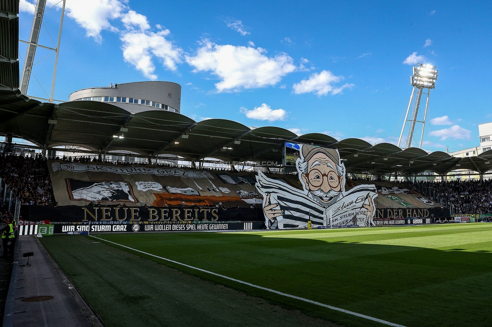 Sturm Graz - WAC
Oesterreichische Fussball Bundesliga, 32. Runde, SK Sturm Graz - Wolfsberger AC, Stadion Liebenau Graz, 24.05.2025. 

Foto zeigt Fans von Sturm mit einer Choreografie
