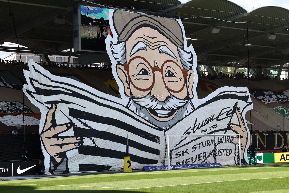 Sturm Graz - WAC
Oesterreichische Fussball Bundesliga, 32. Runde, SK Sturm Graz - Wolfsberger AC, Stadion Liebenau Graz, 24.05.2025. 

Foto zeigt Fans von Sturm mit einer Choreografie
