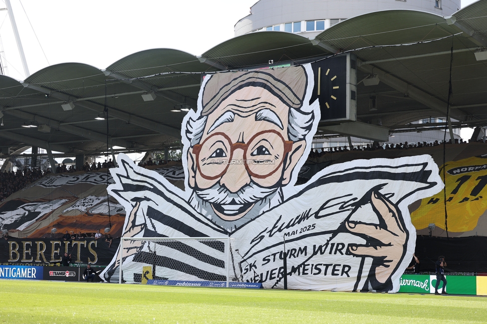 Sturm Graz - Wolfsberg
Oesterreichische Fussball Bundesliga, 32. Runde, SK Sturm Graz - Wolfsberger AC, Stadion Liebenau Graz, 24.05.2025. 

Foto zeigt Fans von Sturm mit einer Choreografie
