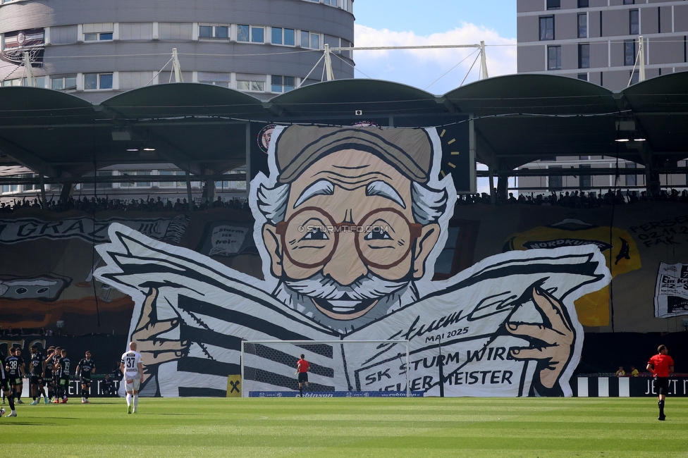 Sturm Graz - Wolfsberg
Oesterreichische Fussball Bundesliga, 32. Runde, SK Sturm Graz - Wolfsberger AC, Stadion Liebenau Graz, 24.05.2025. 

Foto zeigt Fans von Sturm mit einer Choreografie
