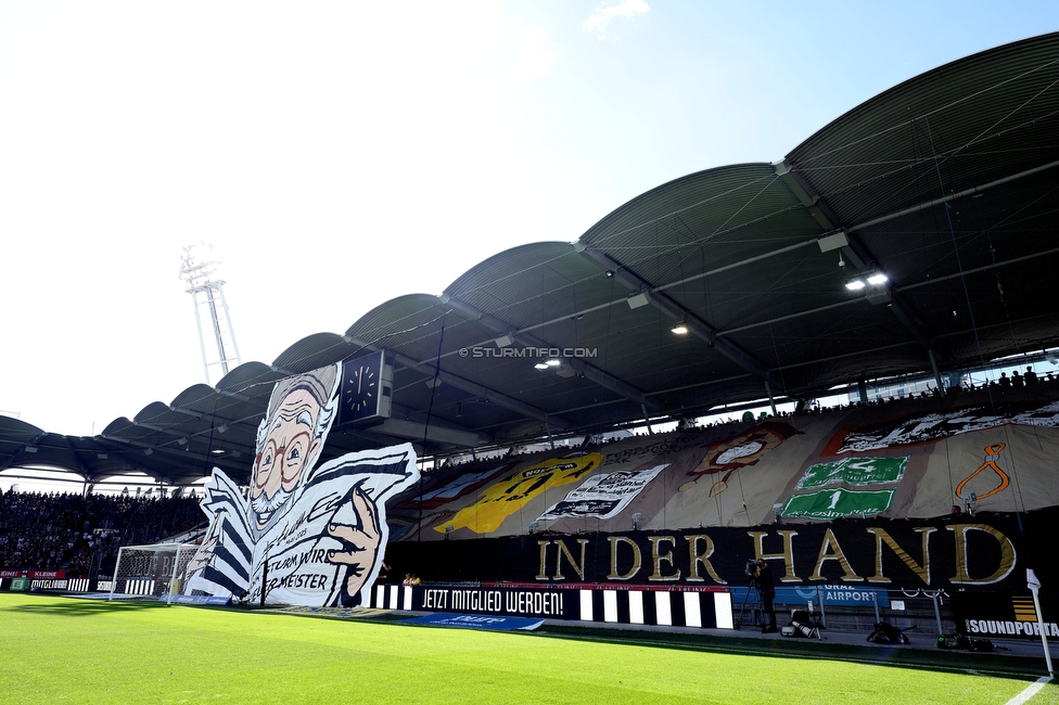 Sturm Graz - Wolfsberg
Oesterreichische Fussball Bundesliga, 32. Runde, SK Sturm Graz - Wolfsberger AC, Stadion Liebenau Graz, 24.05.2025. 

Foto zeigt Fans von Sturm mit einer Choreografie
