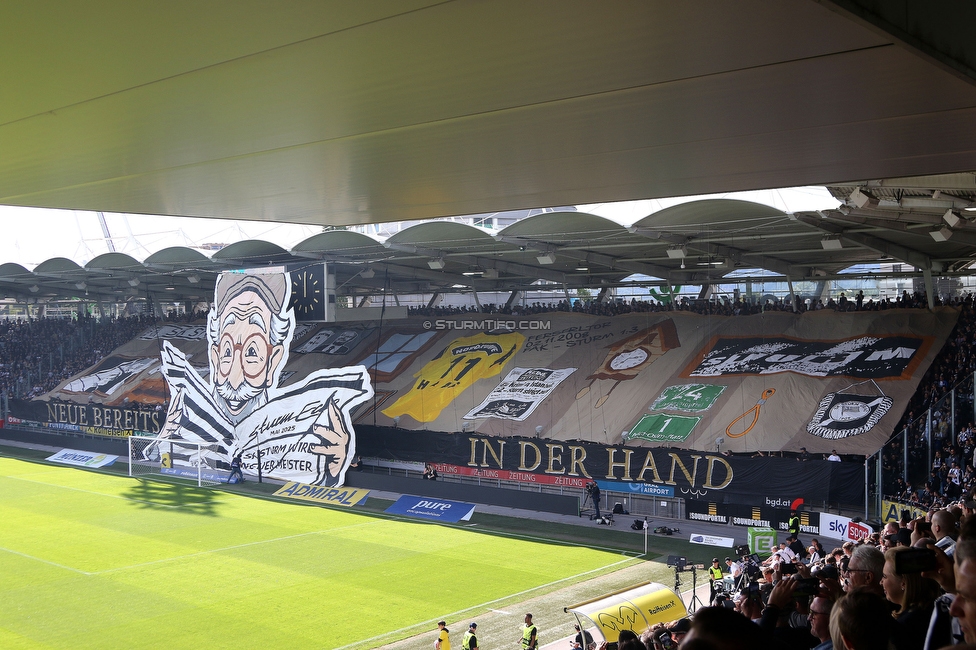 Sturm Graz - Wolfsberg
Oesterreichische Fussball Bundesliga, 32. Runde, SK Sturm Graz - Wolfsberger AC, Stadion Liebenau Graz, 24.05.2025. 

Foto zeigt Fans von Sturm mit einer Choreografie
