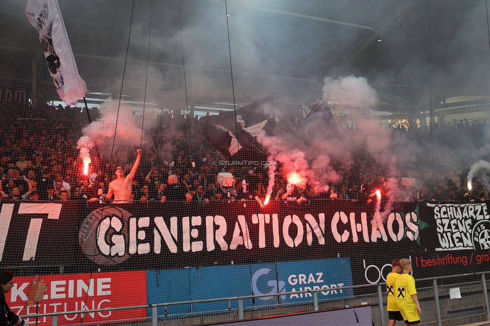 Sturm Graz - Wolfsberg
Oesterreichische Fussball Bundesliga, 32. Runde, SK Sturm Graz - Wolfsberger AC, Stadion Liebenau Graz, 24.05.2025. 

Foto zeigt Fans von Sturm
