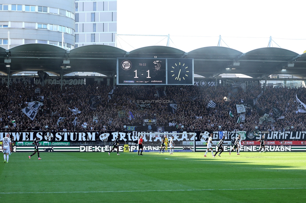 Sturm Graz - Wolfsberg
Oesterreichische Fussball Bundesliga, 32. Runde, SK Sturm Graz - Wolfsberger AC, Stadion Liebenau Graz, 24.05.2025. 

Foto zeigt Fans von Sturm

