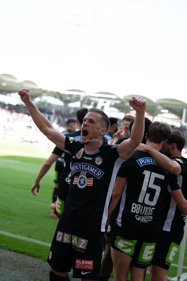 Sturm Graz - Wolfsberg
Oesterreichische Fussball Bundesliga, 32. Runde, SK Sturm Graz - Wolfsberger AC, Stadion Liebenau Graz, 24.05.2025. 

Foto zeigt Tomi Horvat (Sturm)
Schlüsselwörter: torjubel