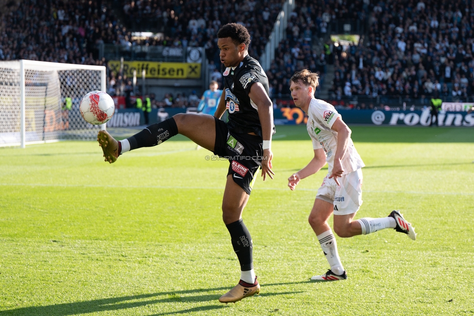 Sturm Graz - Wolfsberg
Oesterreichische Fussball Bundesliga, 32. Runde, SK Sturm Graz - Wolfsberger AC, Stadion Liebenau Graz, 24.05.2025. 

Foto zeigt Tochi Phil Chukwuani (Sturm)
