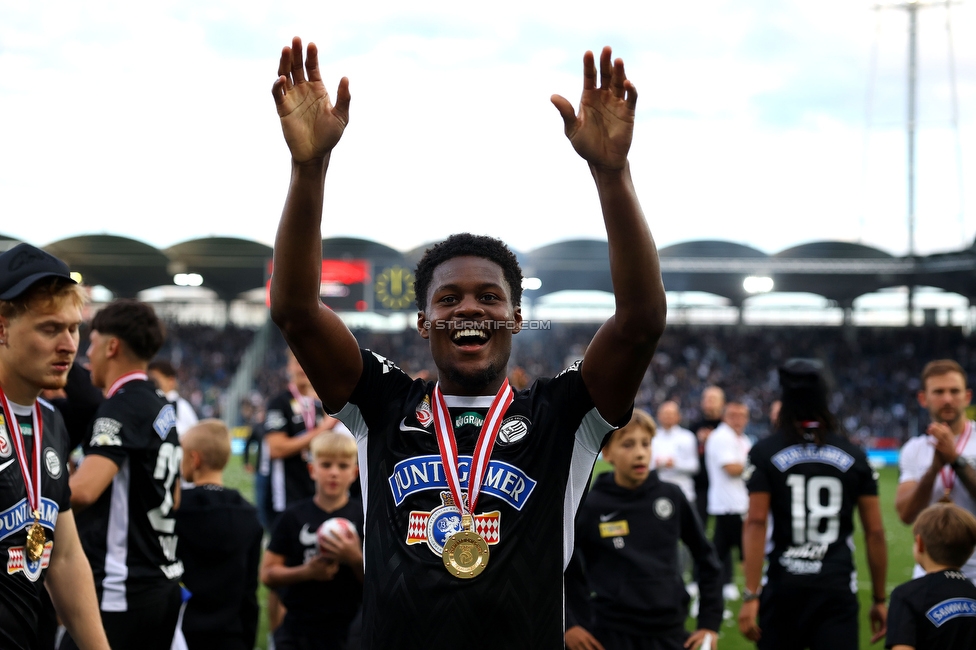 Sturm Graz - WAC
Oesterreichische Fussball Bundesliga, 32. Runde, SK Sturm Graz - Wolfsberger AC, Stadion Liebenau Graz, 24.05.2025. 

Foto zeigt Tochi Phil Chukwuani (Sturm)
