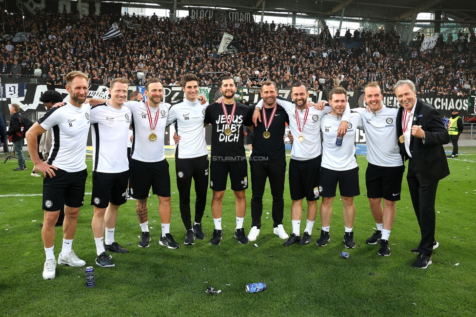 Sturm Graz - WAC
Oesterreichische Fussball Bundesliga, 32. Runde, SK Sturm Graz - Wolfsberger AC, Stadion Liebenau Graz, 24.05.2025. 

Foto zeigt das Sturm Trainerteam
